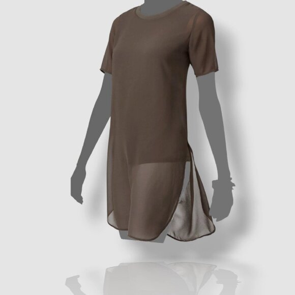 Alfani Women's Olive Green Illusion Tunic Blouse Top Size M - Picture 1 of 7